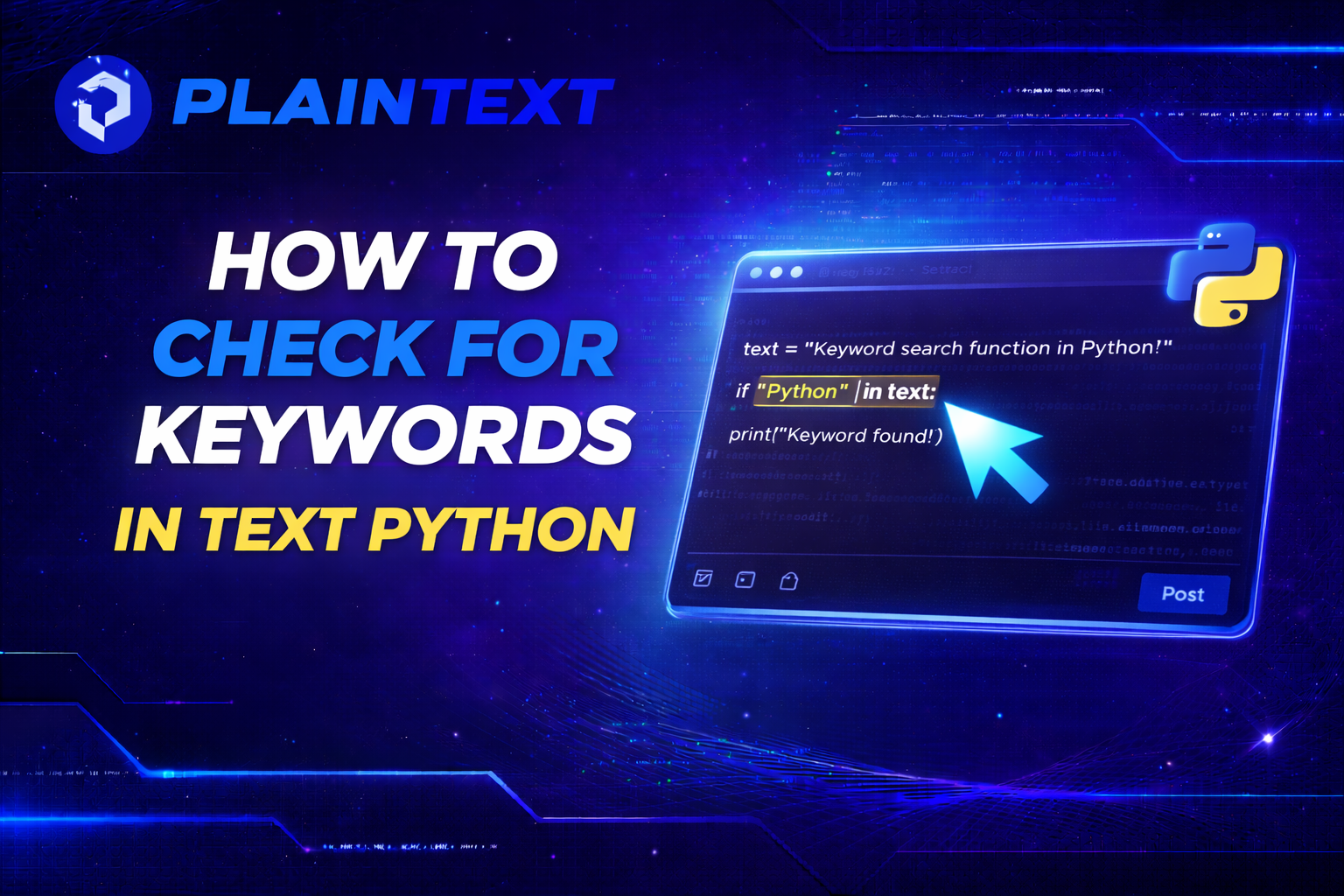 how to check for keywords in text python